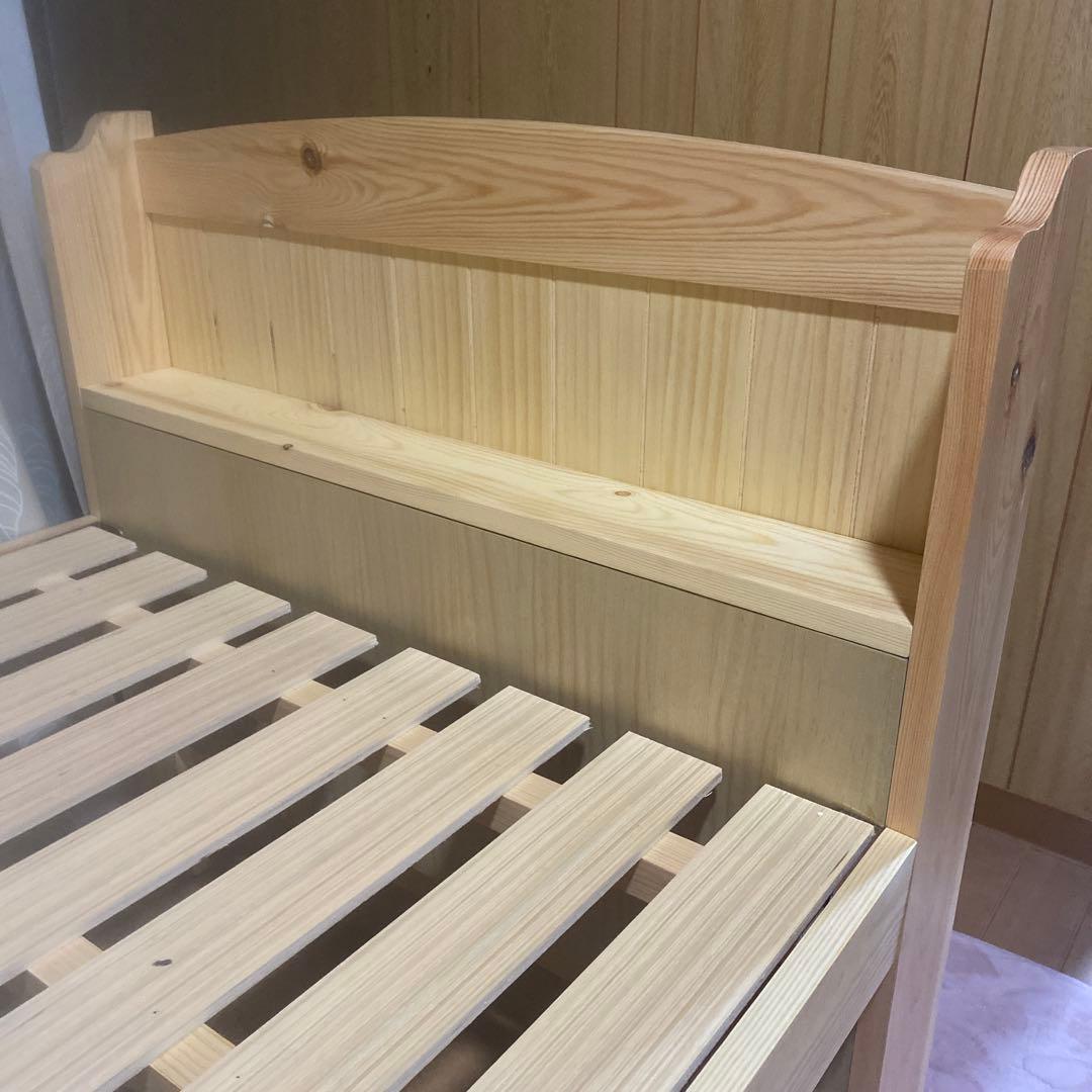 【新品未使用】ベルーナ すのこベッド 棚付き