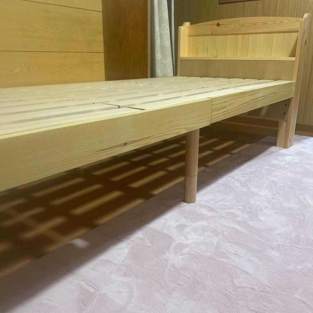 【新品未使用】ベルーナ すのこベッド 棚付き