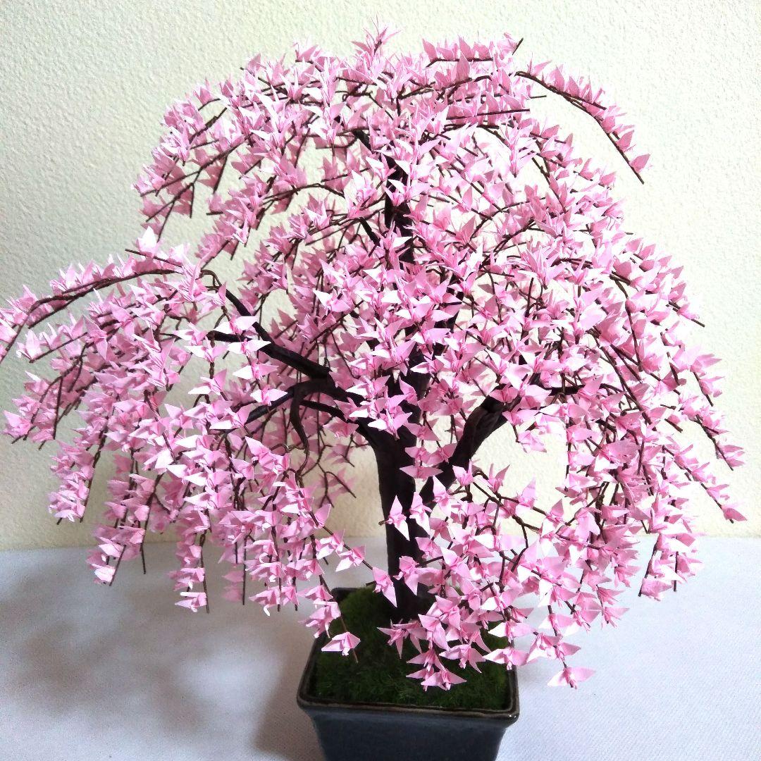 折り鶴盆栽【しだれ桜盆栽】No.11 - メルカリ