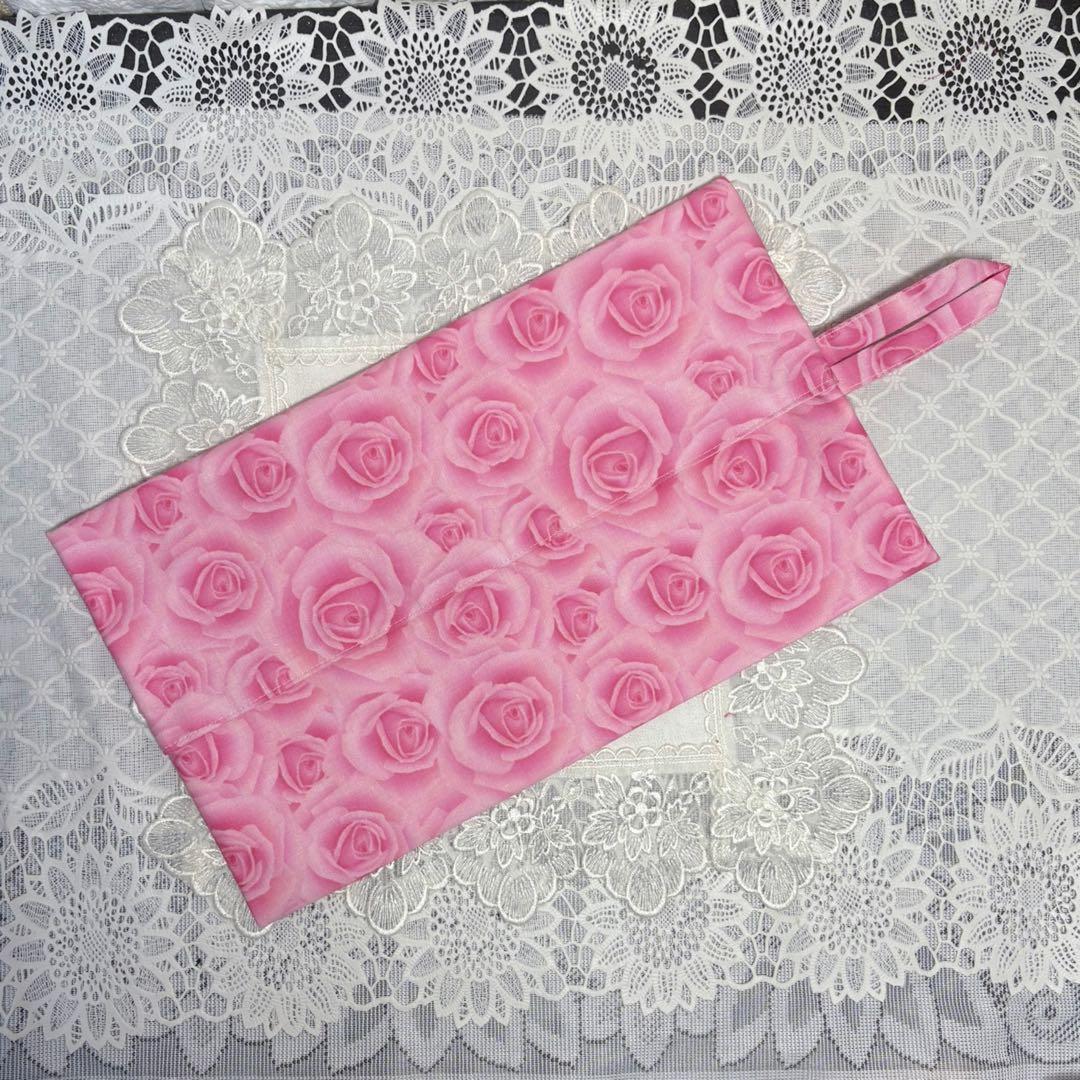 ボックスティッシュカバー　ピンクの薔薇　handmade