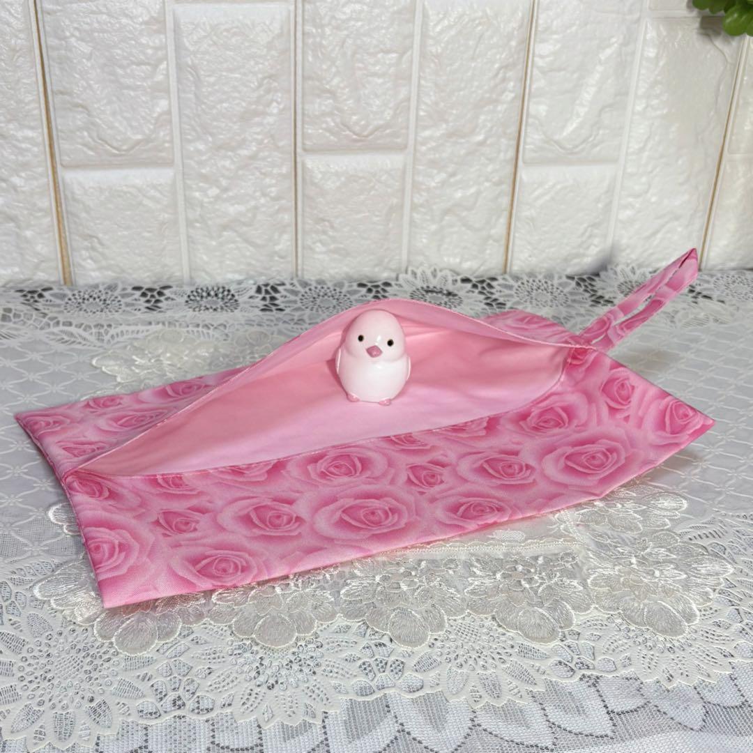 ボックスティッシュカバー　ピンクの薔薇　handmade