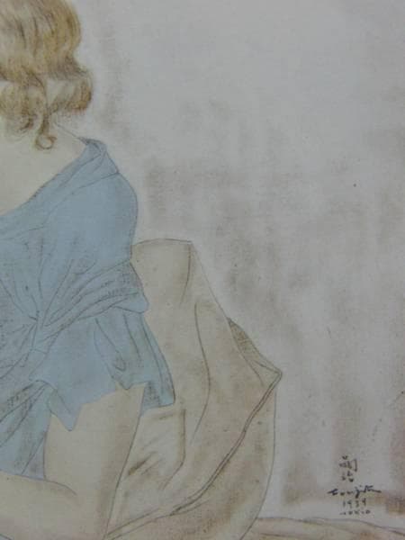 藤田嗣治、「Jeune Femme a la robe bleue」