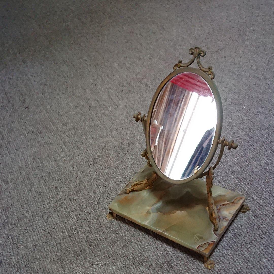 アンティーク オニキス 鏡  D