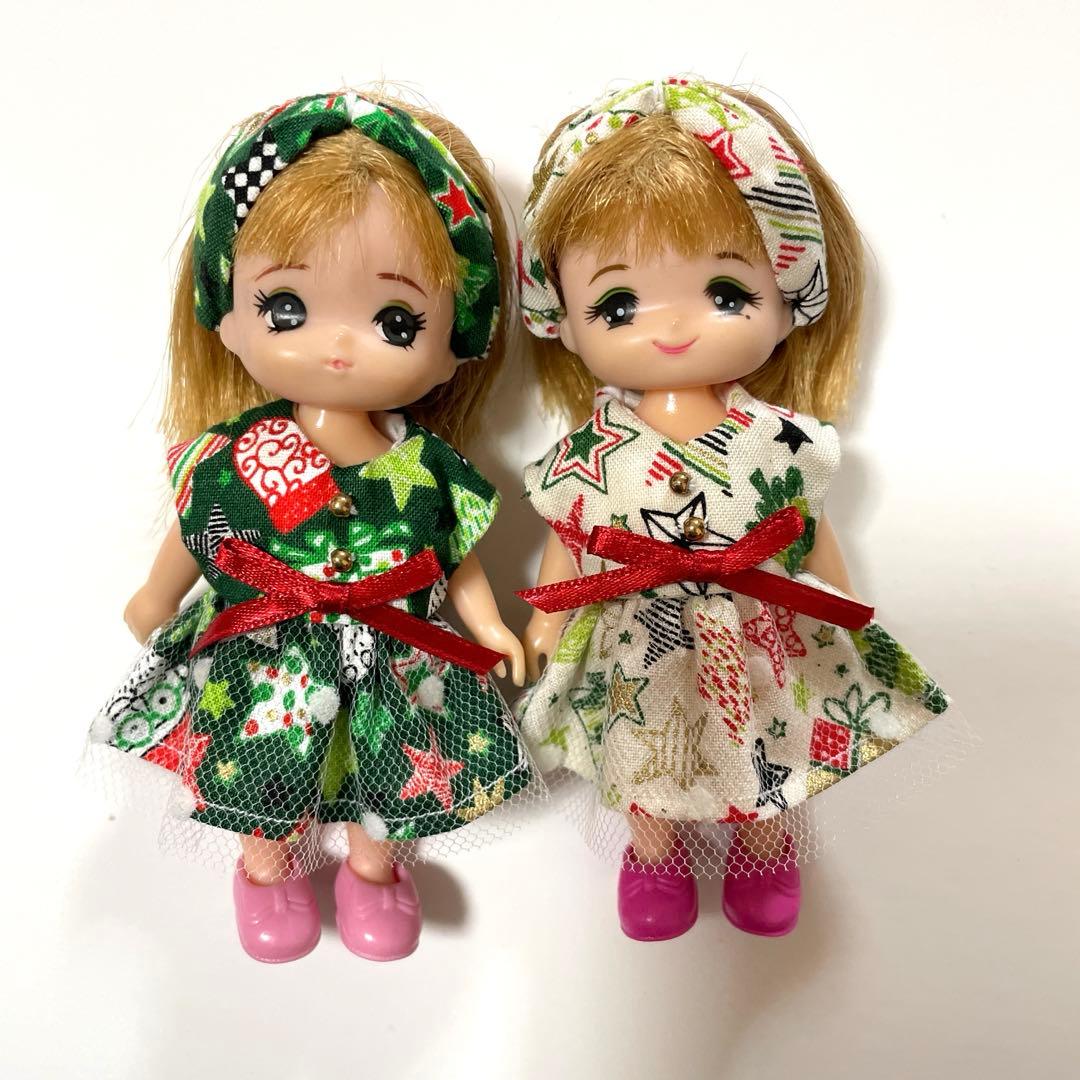 値下げ！】578.ミキちゃんマキちゃんサイズ服 クリスマスワンピセット