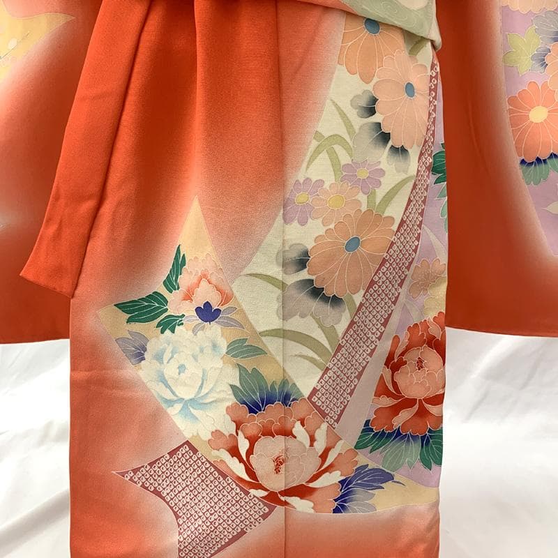 602ag8□七五三 三歳 女児 着物&チュール帯＆長襦袢 束ね熨斗□美品