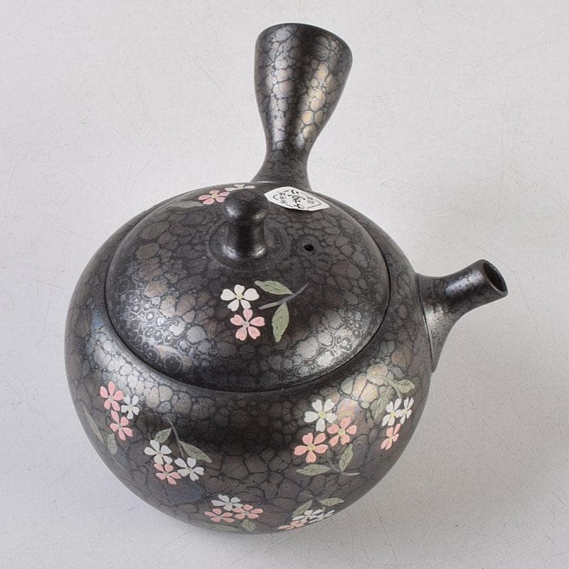 常滑焼 昭龍作 天目釉 福型小花文 急須 茶注 共箱 V R9218 - メルカリ