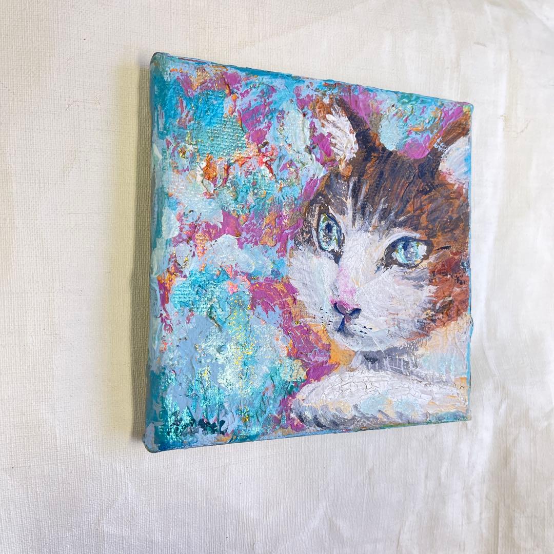 【原画】ねえねえ、あのね。 ～ひかえめな催促の猫ちゃん～ 15cmキャンバス