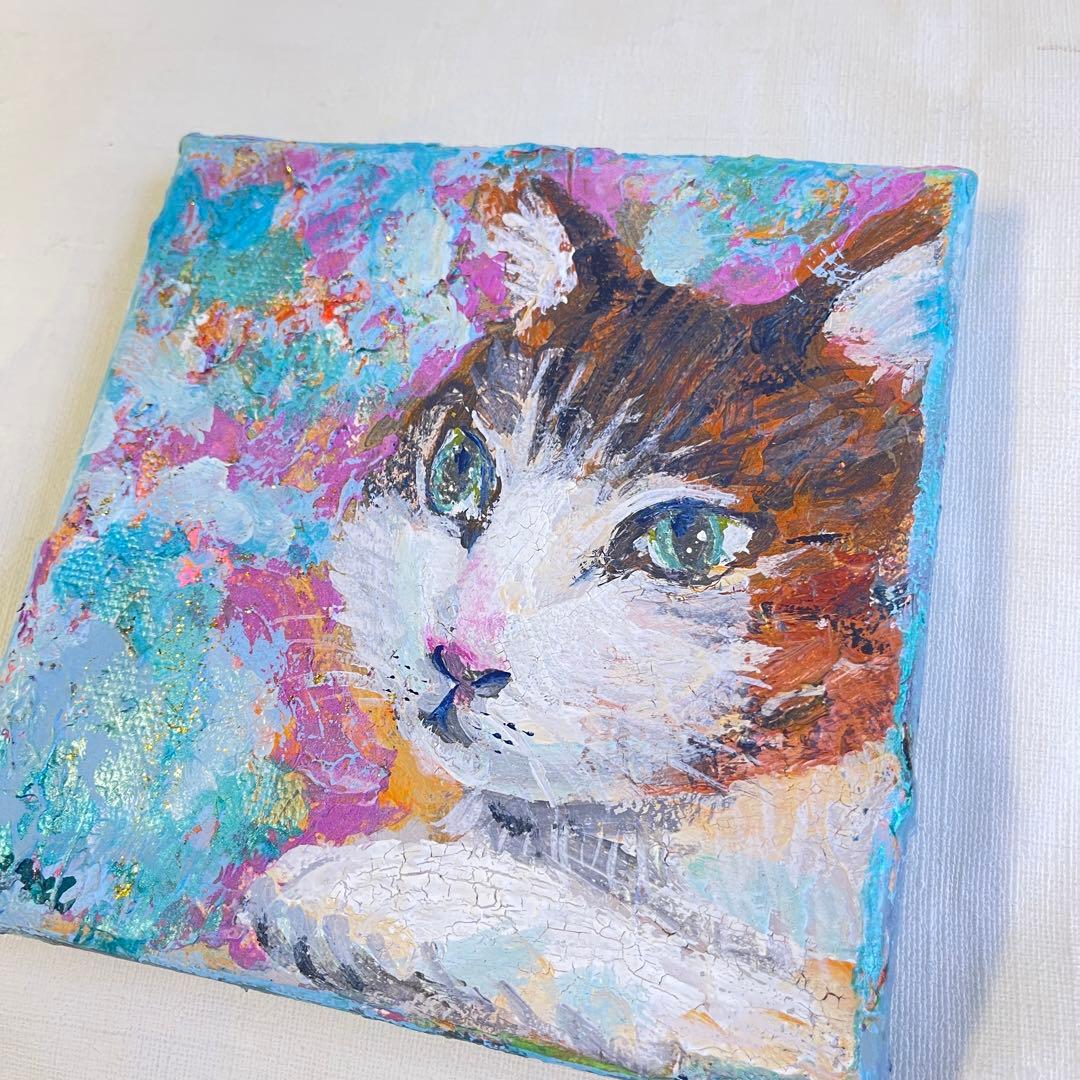 【原画】ねえねえ、あのね。 ～ひかえめな催促の猫ちゃん～ 15cmキャンバス