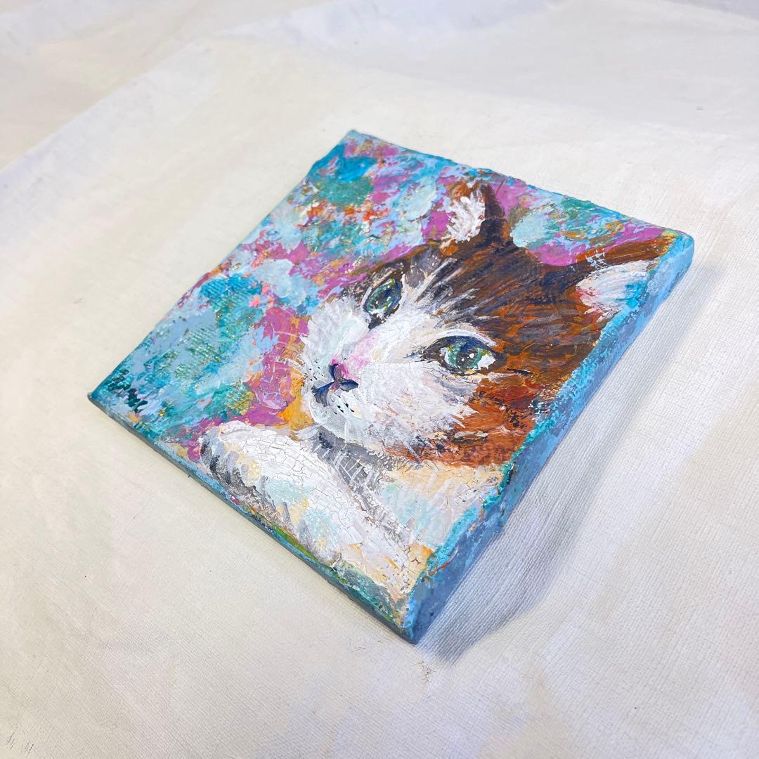 【原画】ねえねえ、あのね。 ～ひかえめな催促の猫ちゃん～ 15cmキャンバス