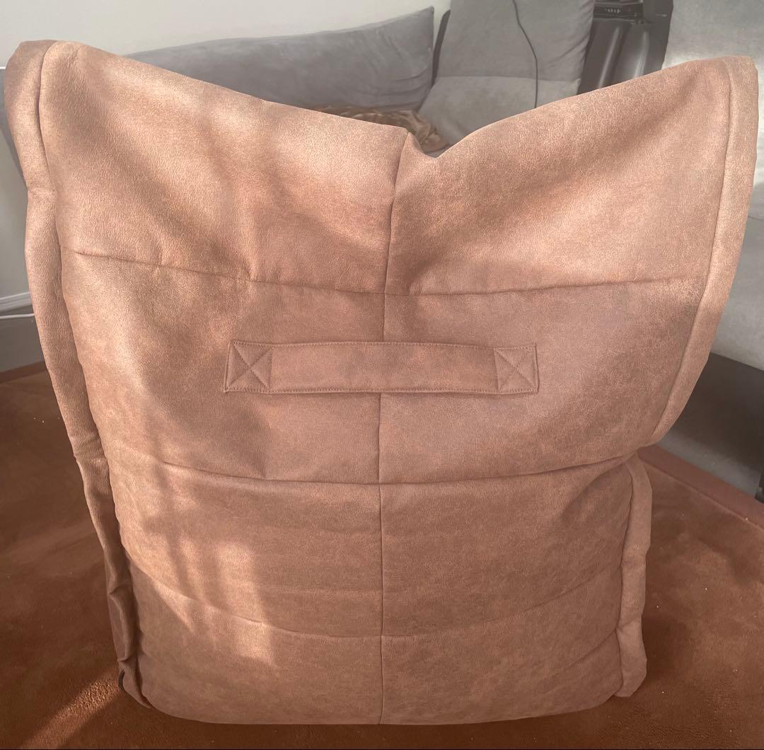 ブラウン ビーズクッション 背もたれ付きソファ型①