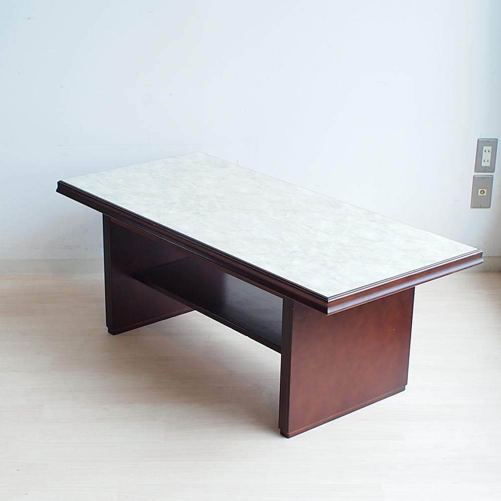 レトロ ローテーブル 120cm 天板大理石調