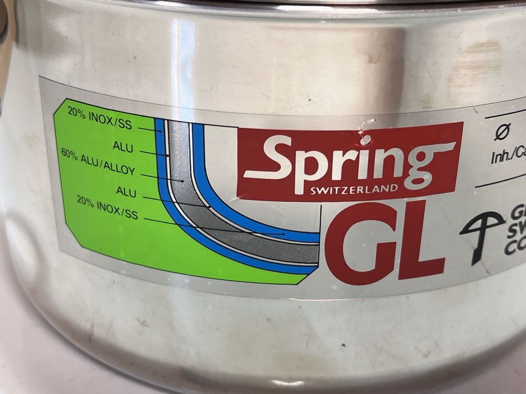 スプリング GL クリスタル 3.7L 20cm ソースパン、中古品、状態良好