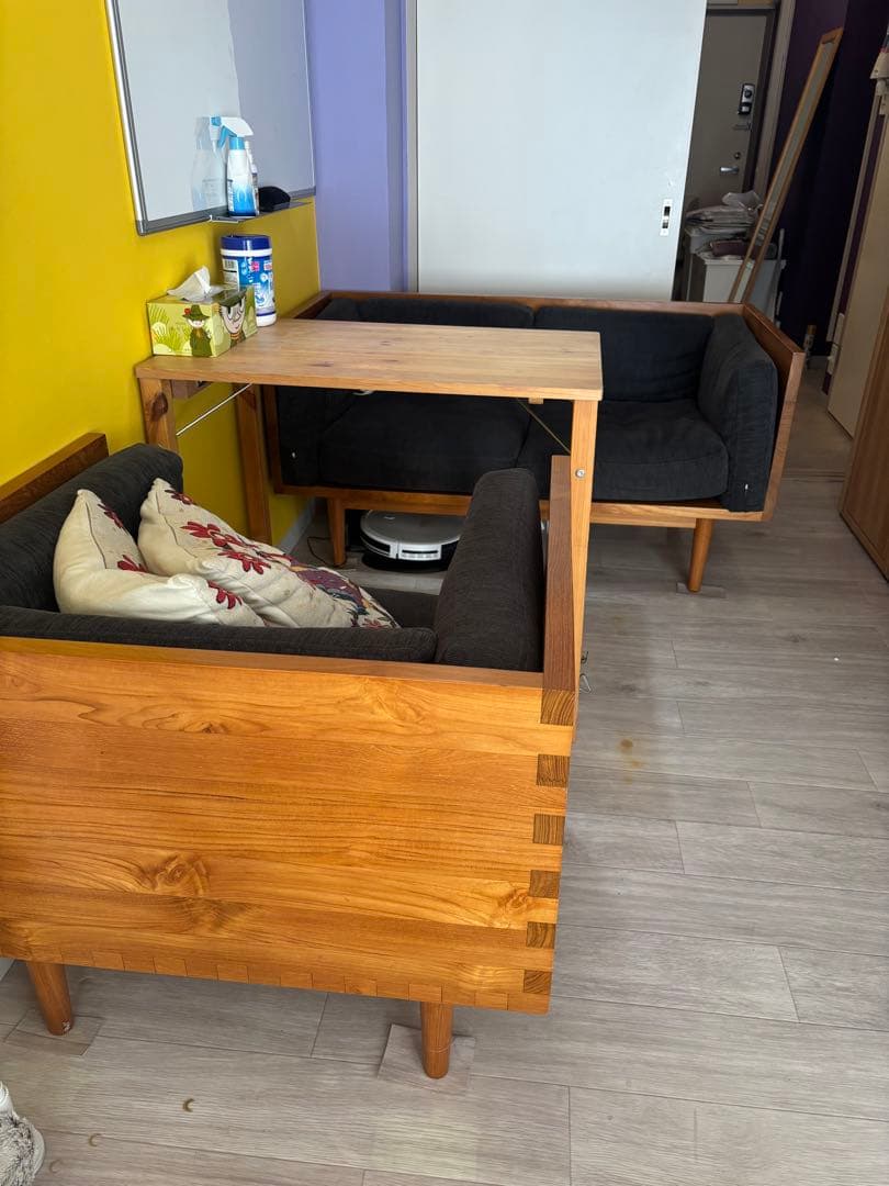 最終価格！チーク無垢材 CHLOROS 2人掛けソファ