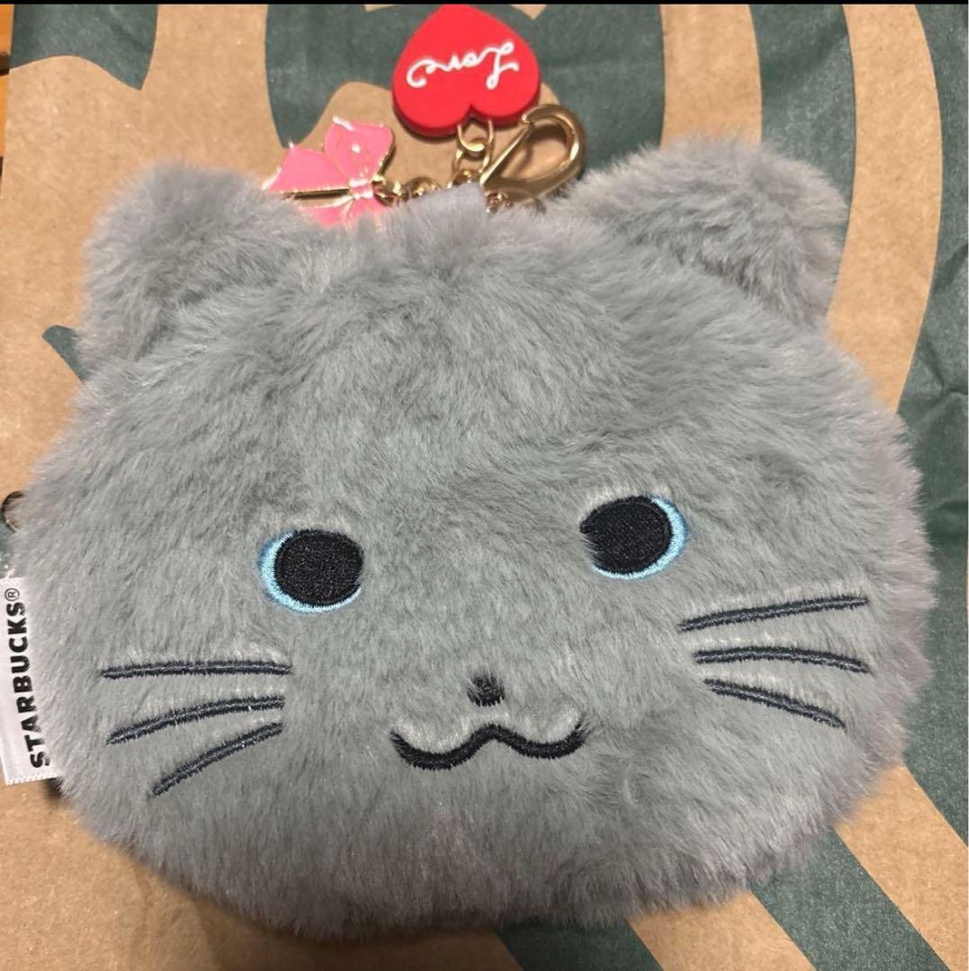スタバ バレンタイン 2026 ファーポーチキャット グレー ポーチ - メルカリ