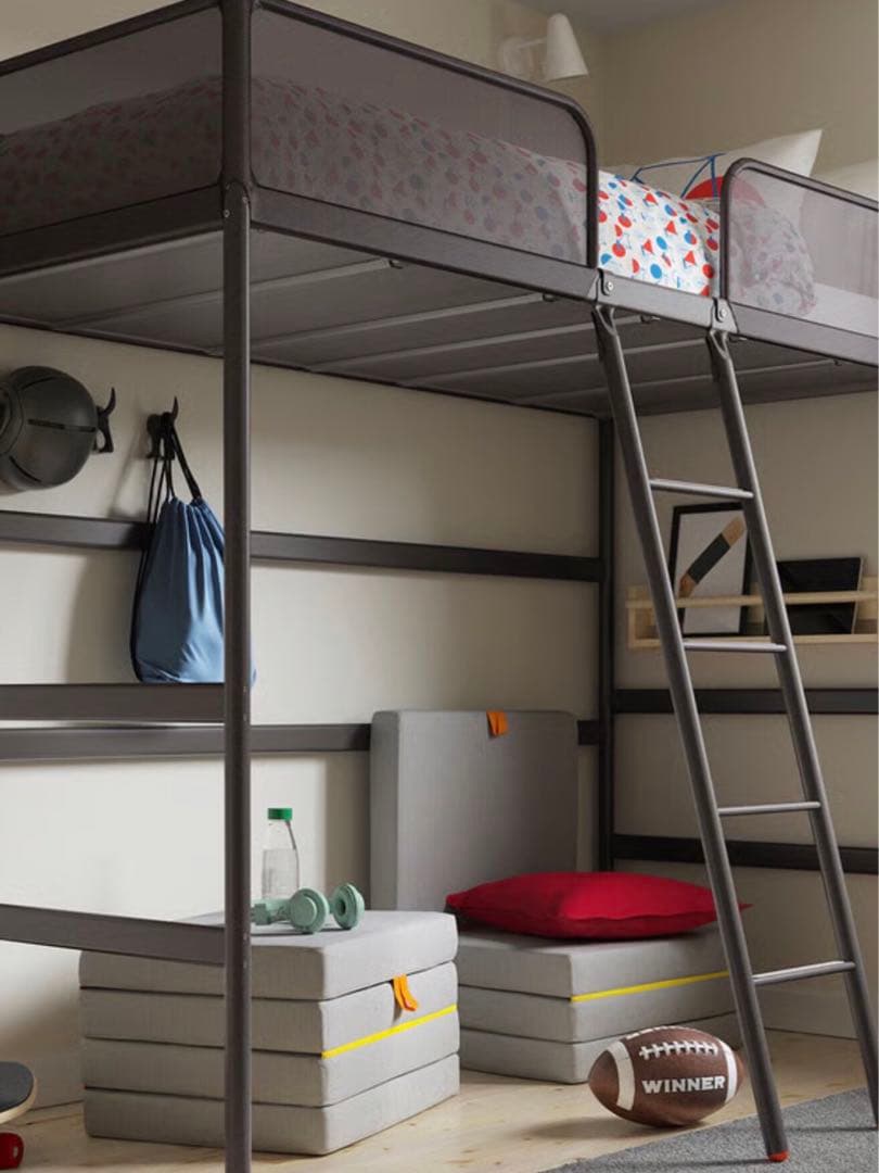 IKEA グレー ロフトベッド はしご付き