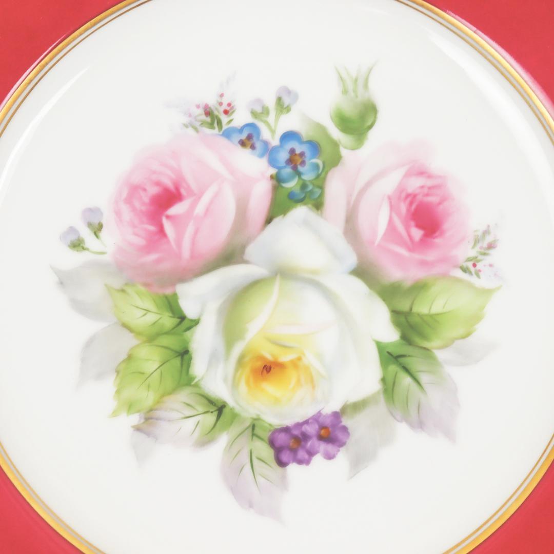 オールドノリタケ 手描き色図変りプレートセット 6枚 22cm