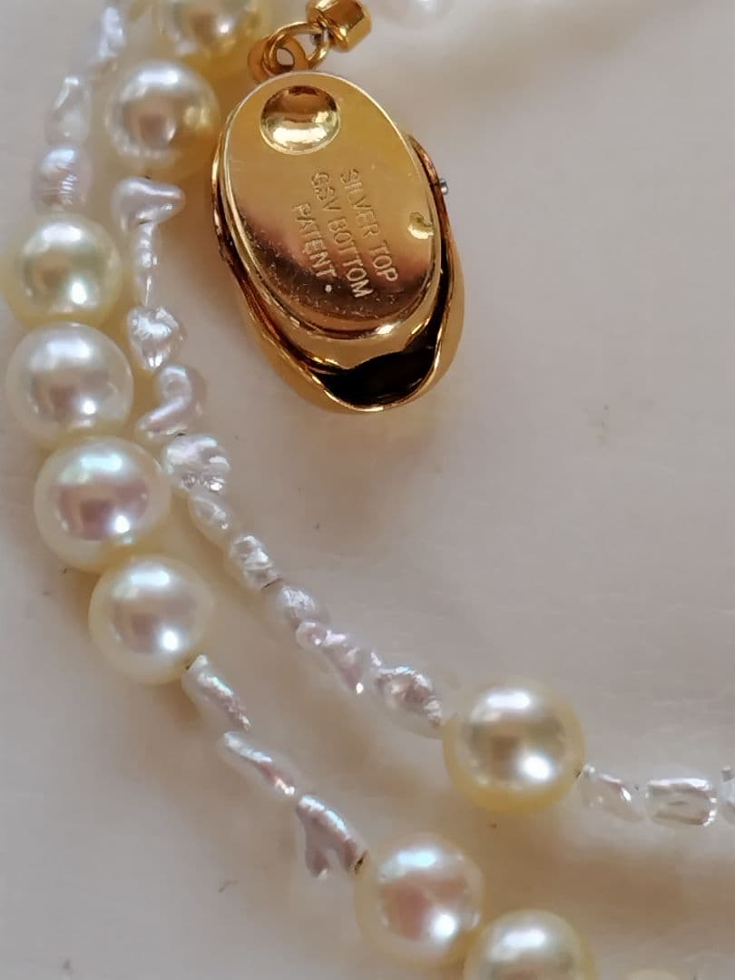 アコヤ真珠、あこやベビーパール、アコヤ芥子パールの、Y字ネックレス