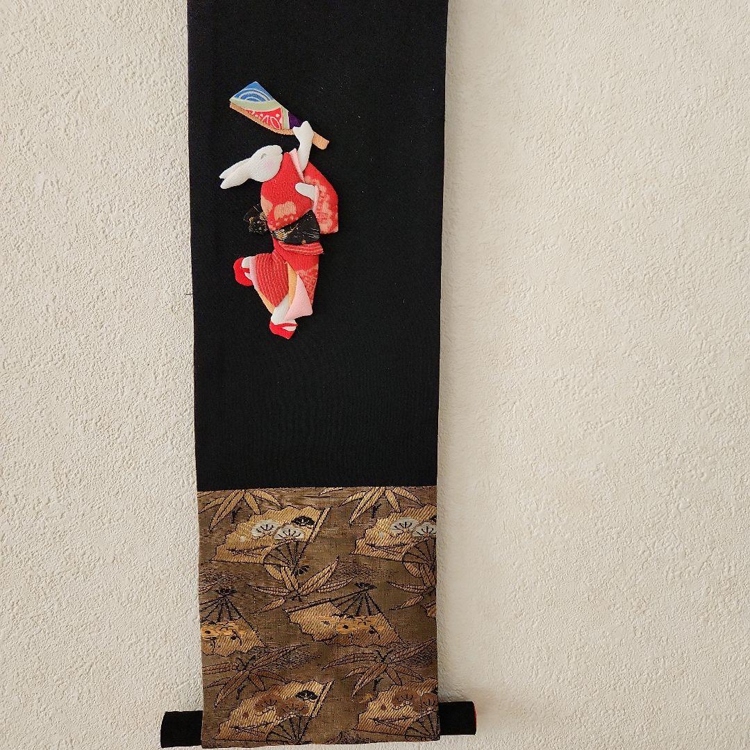 古布　押絵　縮緬細工　ハンドメイド　お正月遊び兎