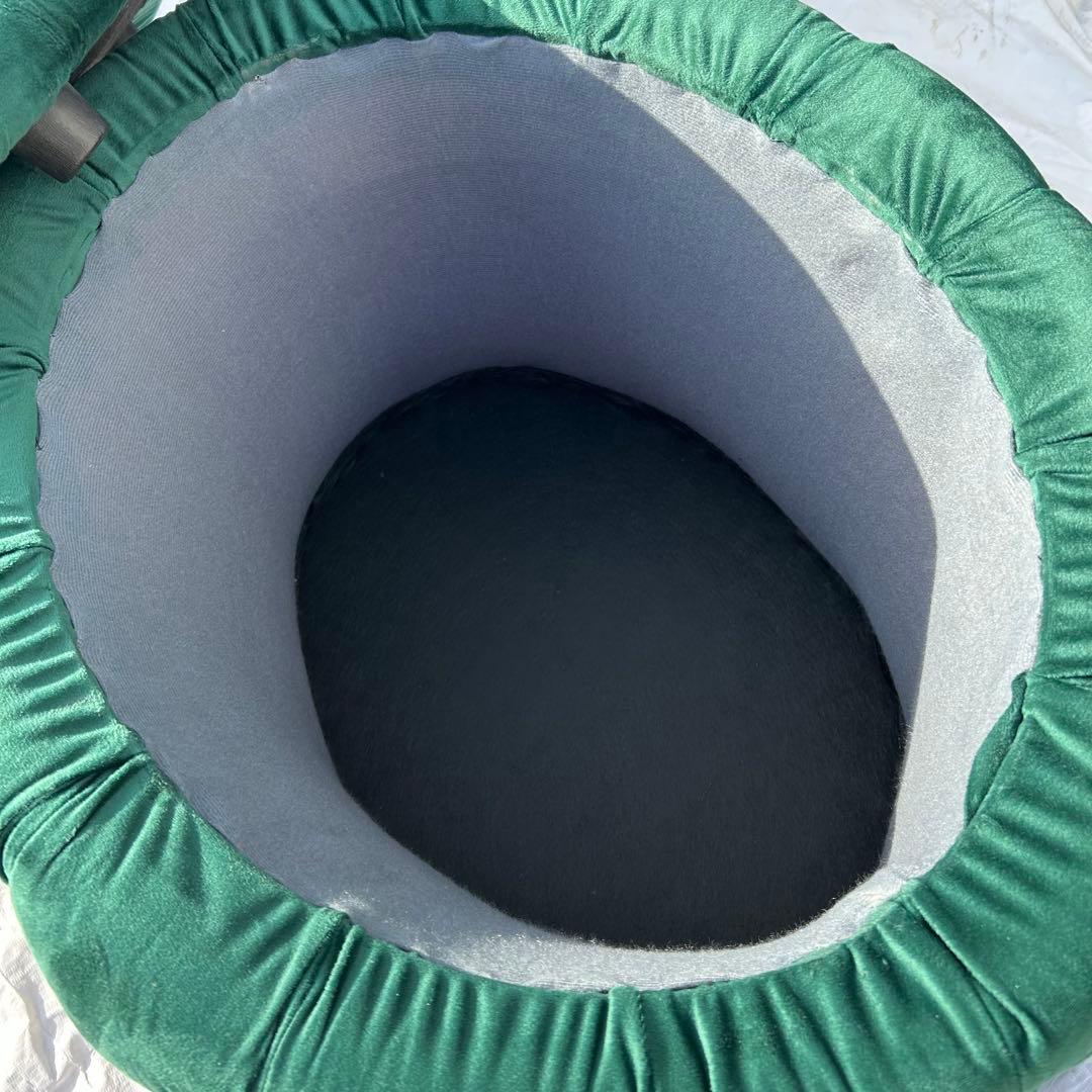 オットマンのみ　収納付き　ダークグリーン ベルベット スツールとチェア