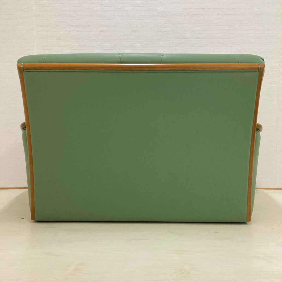 浜本工芸　革製　2人掛けソファ　ラブソファ