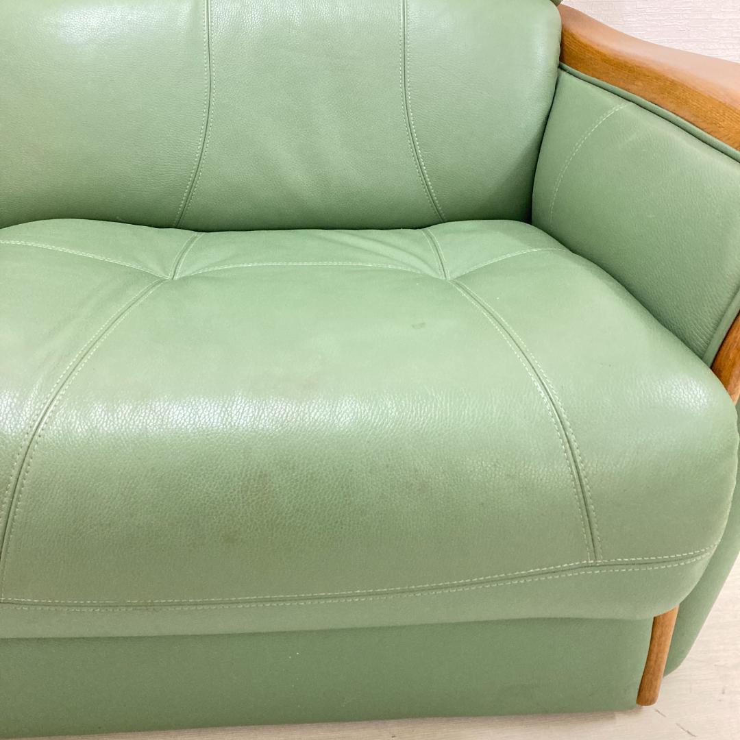 浜本工芸　革製　2人掛けソファ　ラブソファ