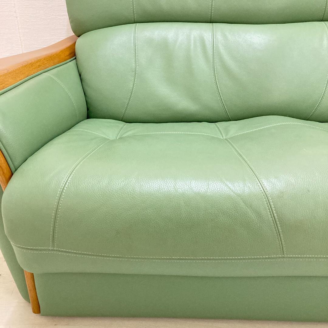浜本工芸　革製　2人掛けソファ　ラブソファ