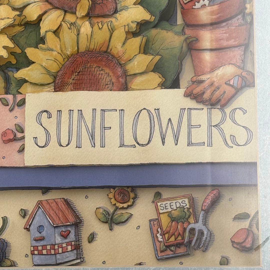 3Dアート シャドーボックス 額装 Garden パンジー ヒマワリ 立体絵画