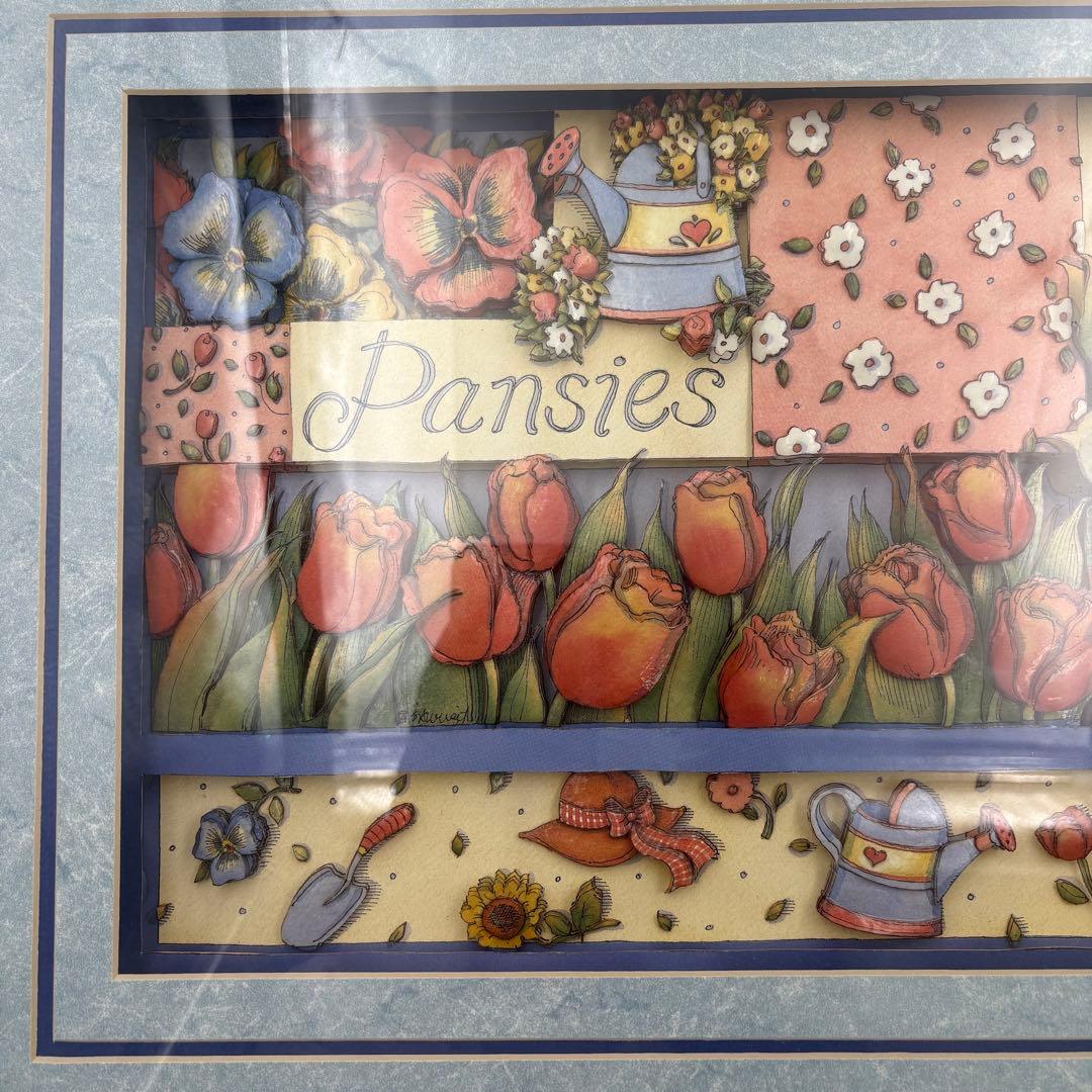 3Dアート シャドーボックス 額装 Garden パンジー ヒマワリ 立体絵画