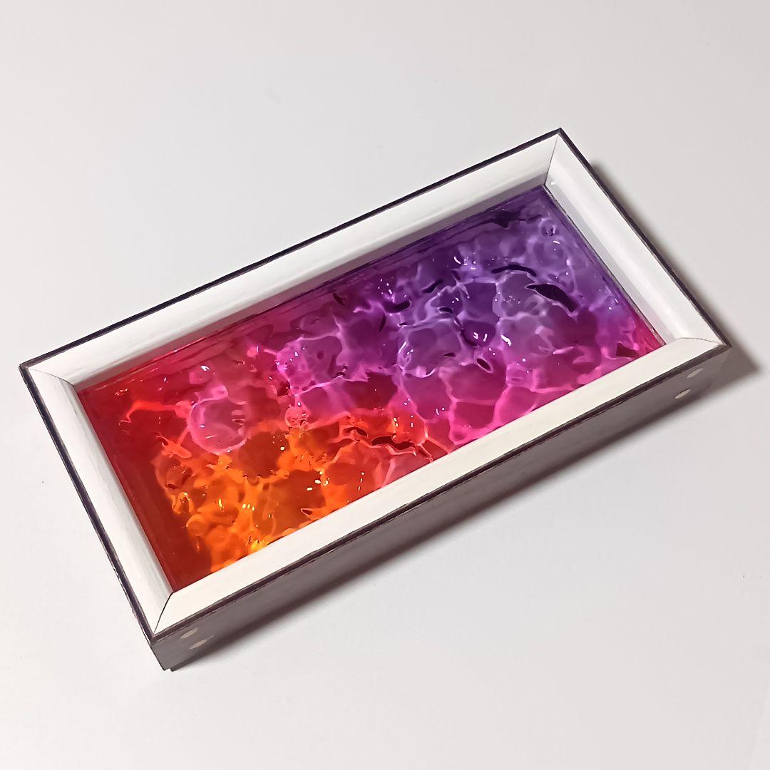 【1202】オーシャンアート　波紋　ウッドレジン　トレー（中）インテリア　雑貨