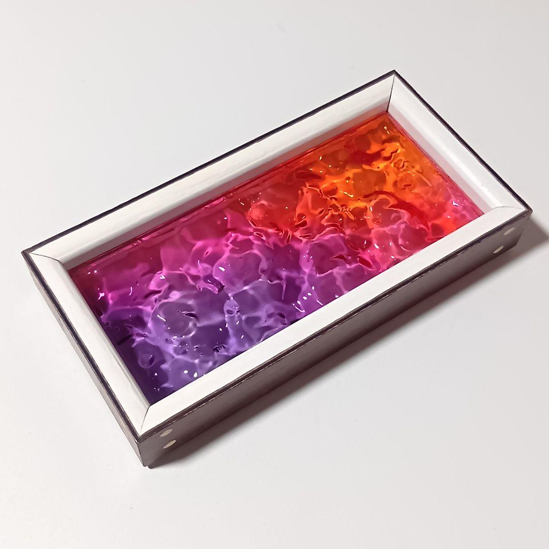 【1202】オーシャンアート　波紋　ウッドレジン　トレー（中）インテリア　雑貨