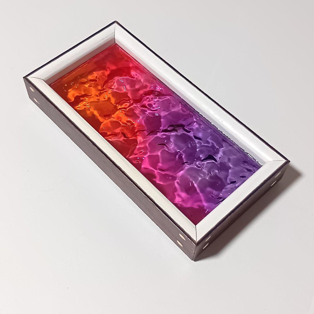 【1202】オーシャンアート　波紋　ウッドレジン　トレー（中）インテリア　雑貨