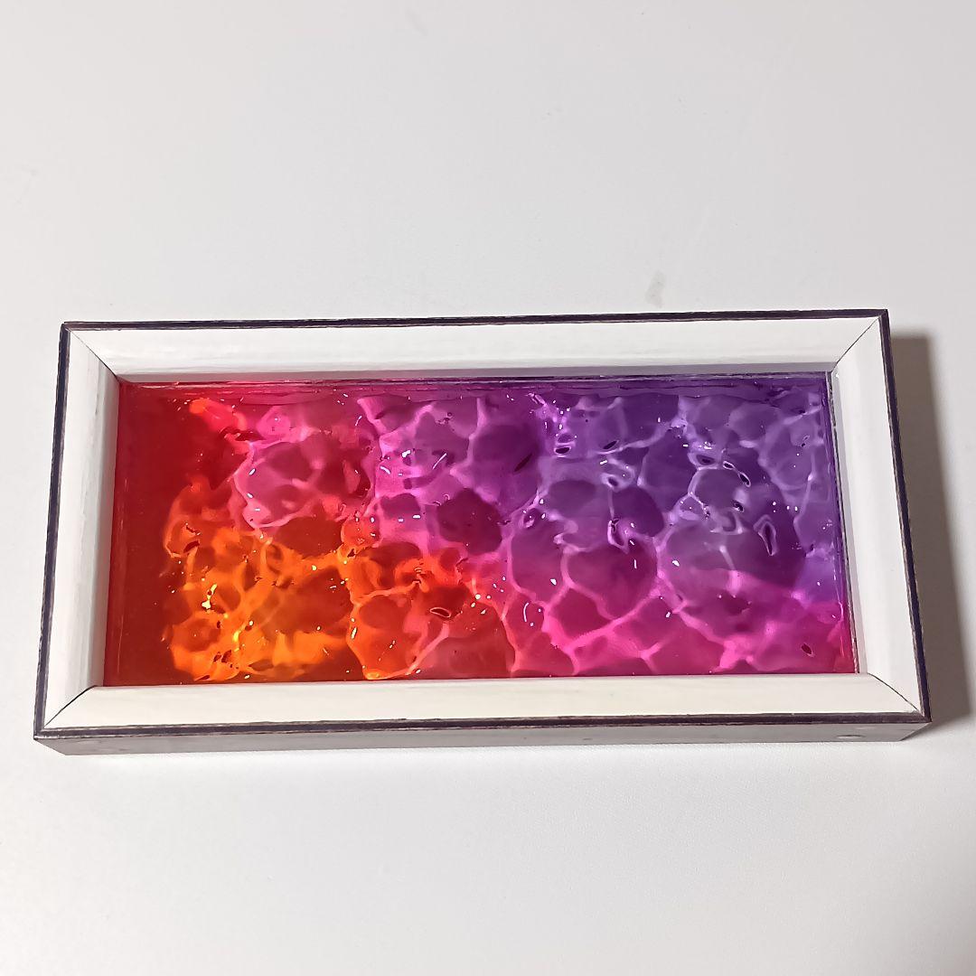 【1202】オーシャンアート　波紋　ウッドレジン　トレー（中）インテリア　雑貨