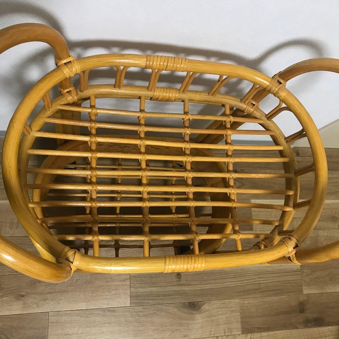 ⭐️ラタン　籐　ランドリーワゴン　収納ワゴン　キャスター付き