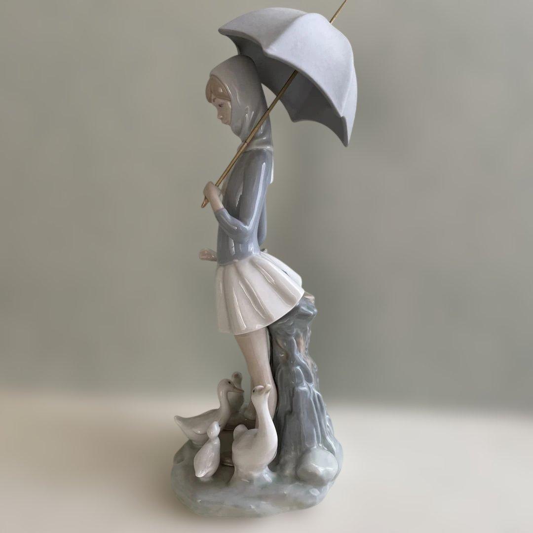リヤドロ　傘を持つ少女とガチョウ