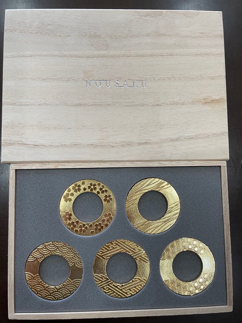 (専用)能作　箸置き　輪　ゴールド　五種セットとピアス
