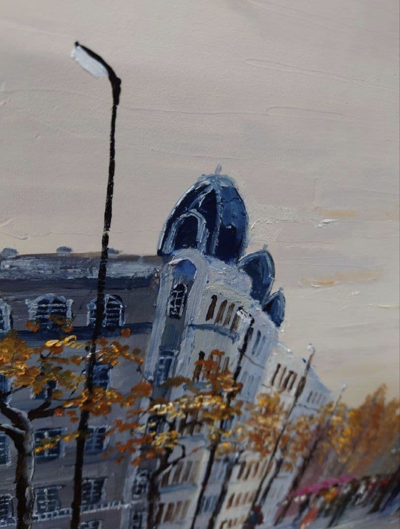 森下一夫 「ランブラス通り」真筆 油絵 絵画 油彩 スペイン F6