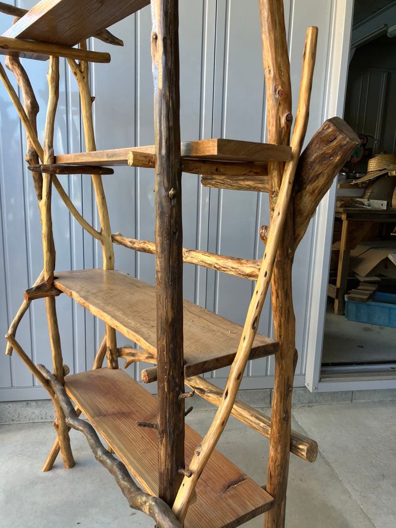 流木棚４段、ハンドメイド、取り外し自在