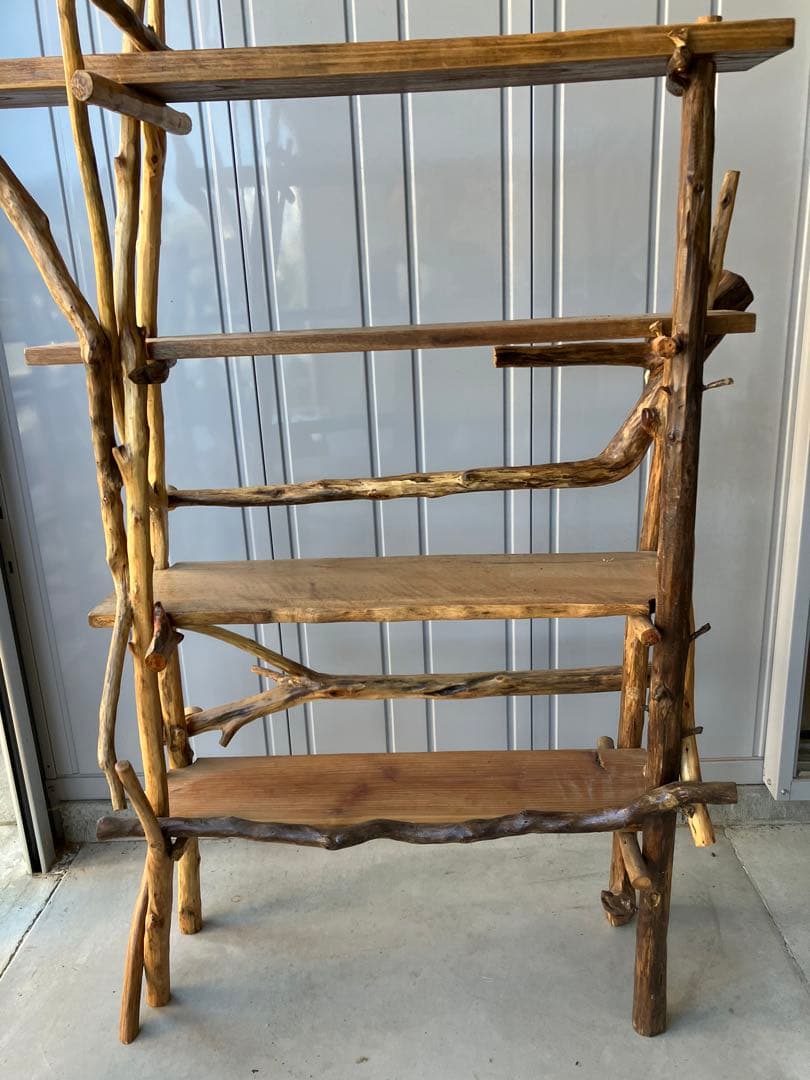 流木棚４段、ハンドメイド、取り外し自在