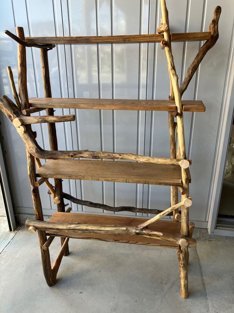 流木棚４段、ハンドメイド、取り外し自在