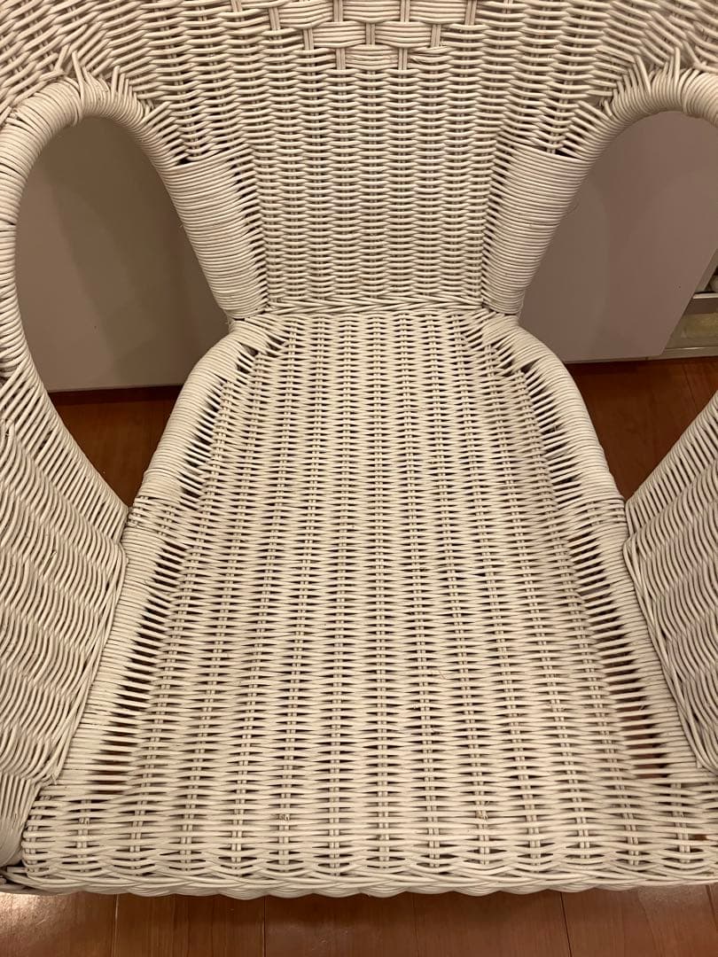 ニトリ　廃盤品　ラタンチェア　ホワイト　NITORI　籐家具