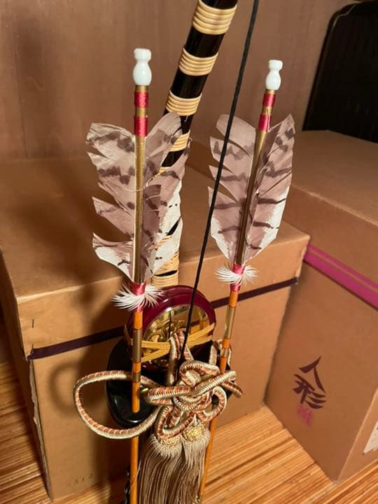 弓　子供の日　五月人形　高級　黒塗り　日本飾り