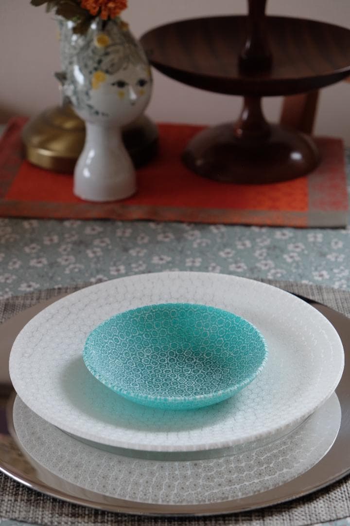 ベネチアンガラス ミルフィオリ プレート 作家 田子美紀 飯塚亜裕子 江波冨士子