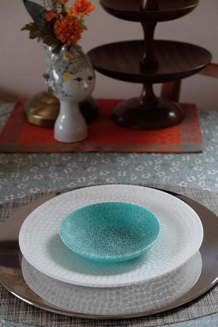 ベネチアンガラス ミルフィオリ プレート 作家 田子美紀 飯塚亜裕子 江波冨士子