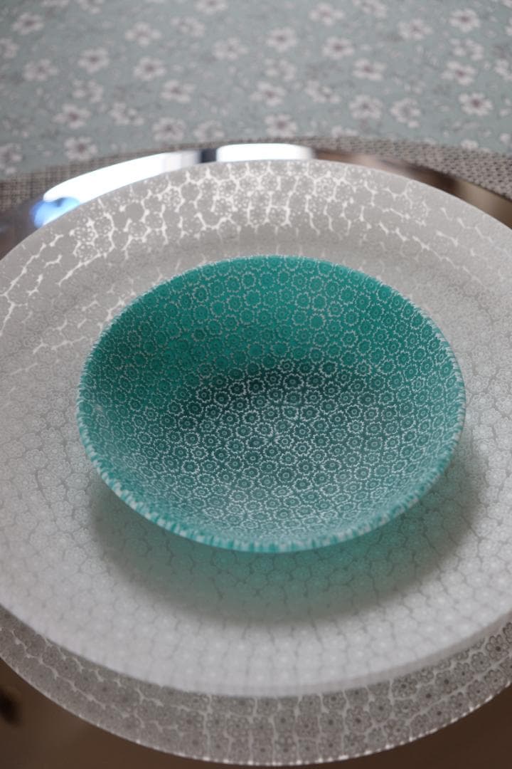 ベネチアンガラス ミルフィオリ プレート 作家 田子美紀 飯塚亜裕子 江波冨士子