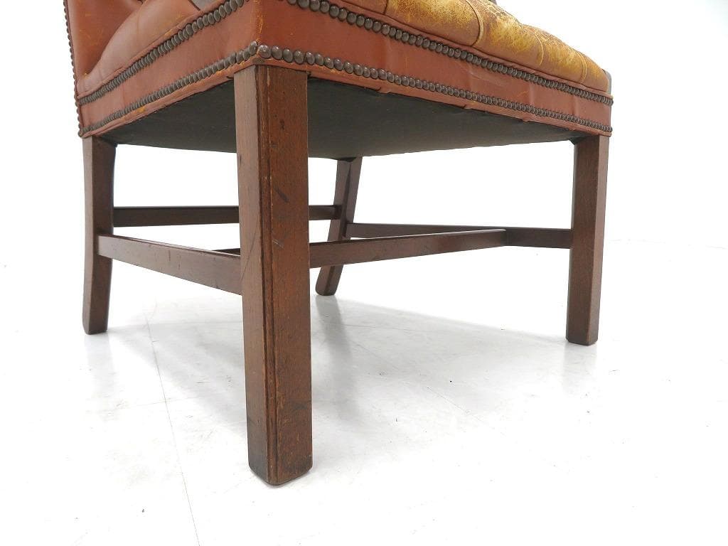 英国　イギリス　アンティーク　総本革　レザー　チェア　チェア　ソファ