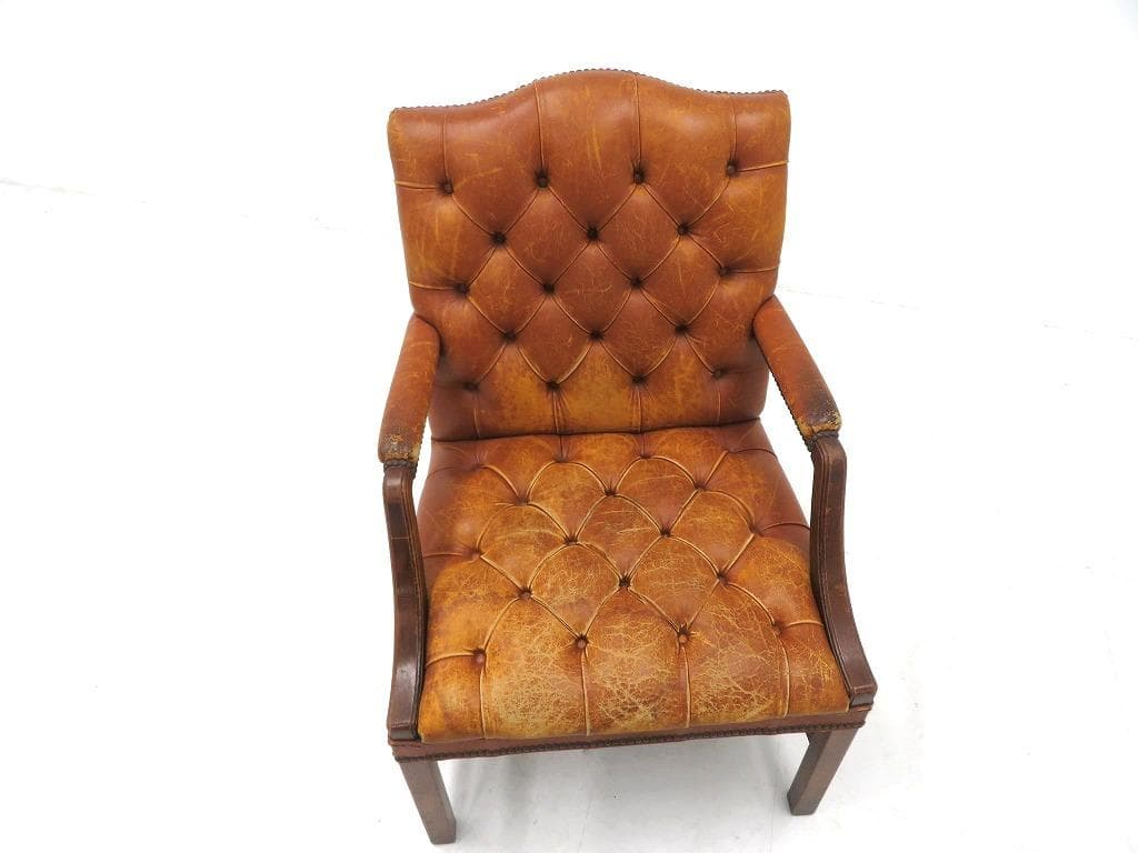 英国　イギリス　アンティーク　総本革　レザー　チェア　チェア　ソファ