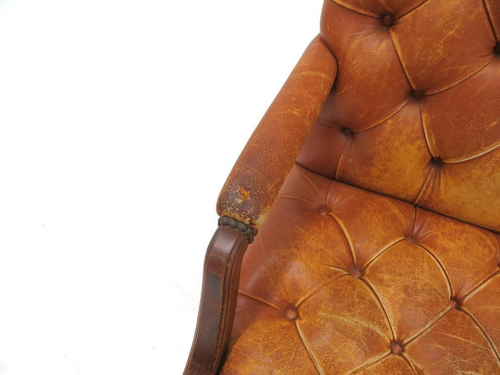 英国　イギリス　アンティーク　総本革　レザー　チェア　チェア　ソファ