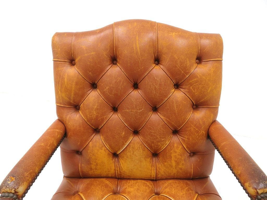 英国　イギリス　アンティーク　総本革　レザー　チェア　チェア　ソファ