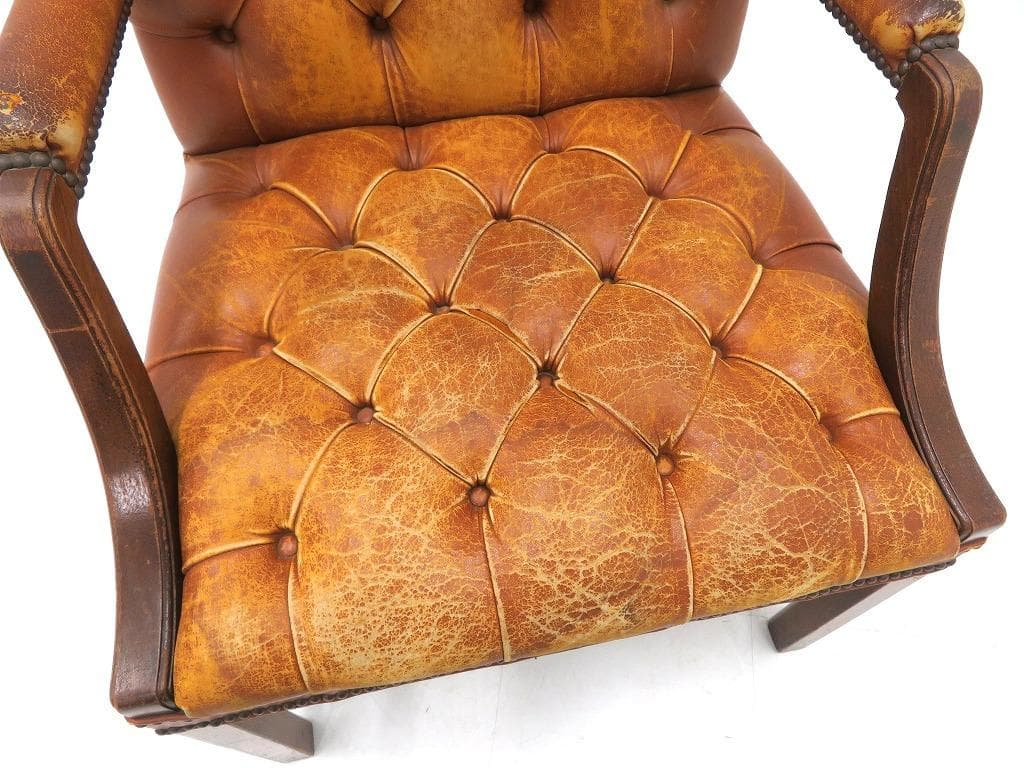 英国　イギリス　アンティーク　総本革　レザー　チェア　チェア　ソファ