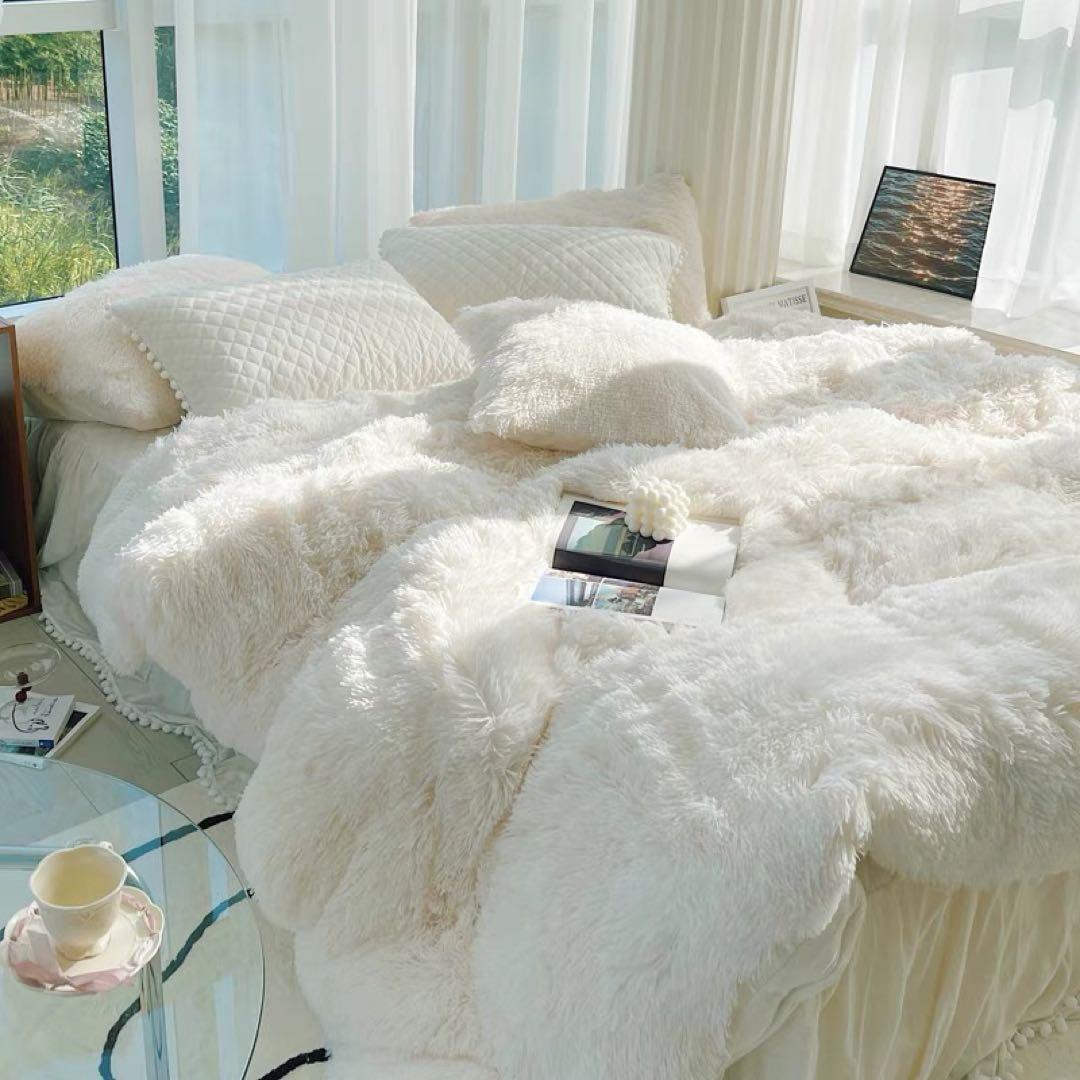 ホワイト キングサイズ カバー・シーツセット